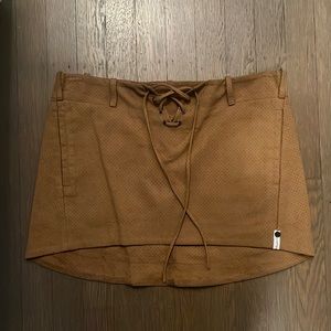 One teaspoon perforated mini skirt with drawstring